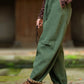 Women Winter Retro Solid Spliced Padded Harem Pants