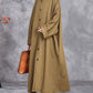 Women Autumn Casual Solid Stand Collar Long Padded Coat