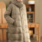 Women Winter Casual Hooded Long Down Coat