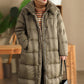 Women Winter Casual Hooded Long Down Coat