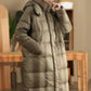 Women Winter Casual Hooded Long Down Coat