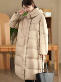 Women Winter Casual Hooded Long Down Coat