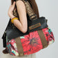 Women Fashion Flower Colorblock Large Capacity Shoulder Bag