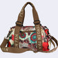 Women Fashion Flower Colorblock Large Capacity Shoulder Bag