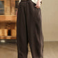 Women Winter Solid Spliced Padded Harem Pants