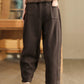 Women Winter Solid Spliced Padded Harem Pants