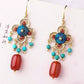 Women Fashion Red Bead S925Sliver Earrings