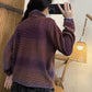 Women Autumn Casual Colorblock Half-Turtleneck Sweater