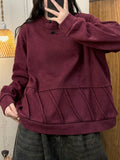 Women Winter Casual Pure Color O-Neck Sweatshirt