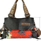 Women Retro Leather Flower Crossbody Bag Shoulde Bag