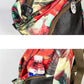 Women Vintage Flower Zipper Leather Spliced Backpack