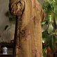 Women Autumn Vintage Flower Stand Collar Cotton Robe Dress