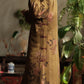 Women Autumn Vintage Flower Stand Collar Cotton Robe Dress