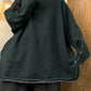 Women Winter Casual Pure Color Fleece-lined O-Neck Sweatshirt