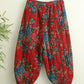 Women Winter Retro Flower Padded Cotton Harem Pants