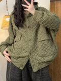 Women Winter Artsy Embroidery Cotton Hooded Padded Coat