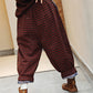 Women Winter Retro Stripe Cotton Padded Harem Pants