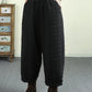 Women Winter Retro Solid Ramie Padded Harem Pants