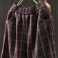 Women Winter Retro Plaid Fleece-lined Harem Pants