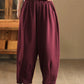 Women Winter Retro Solid Fleece-lined Harem Pants