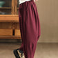 Women Winter Retro Solid Fleece-lined Harem Pants