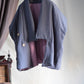 Women Retro Solid V-Neck Buttoned Vest Coat