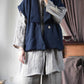 Women Retro Solid V-Neck Buttoned Vest Coat