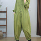 Women Vintage Solid Long Sleeve Loose Jumpsuits