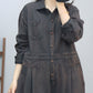 Women Vintage Solid Long Sleeve Loose Jumpsuits