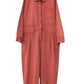 Women Vintage Solid Long Sleeve Loose Jumpsuits