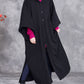 Women Autumn Retro Cotton Hooded Knit Long Coat