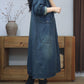 Women Autumn Retro Solid Hooded Long Coat