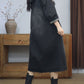 Women Autumn Retro Solid Hooded Long Coat