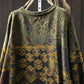 Women Autumn Ethnic Flower O-Neck Knit Sweater