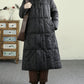 Women Winter Casual Solid Hooded Long Down Coat