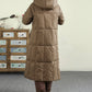 Women Winter Casual Solid Hooded Long Down Coat