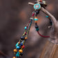 Women Vintage Bead Weave Alloy Pandent Tassel Sweater Necklace