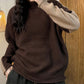 Women Autumn Casual Colorblock Turtleneck Sweater