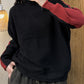 Women Autumn Casual Colorblock Turtleneck Sweater