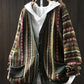 Women Autumn Casual Stripe Knit V-Neck Sweater