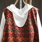 Women Casual Autumn U-Neck Flower Knit Vest