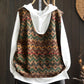 Women Casual Autumn U-Neck Flower Knit Vest