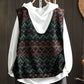 Women Casual Autumn U-Neck Flower Knit Vest