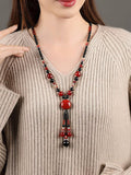 Vintage Bead Weave Pandent Sweater Necklace