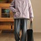 Women Winter Retro Solid Fleece-lined Harem Pants