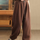 Women Winter Retro Solid Fleece-lined Harem Pants