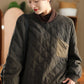 Women Winter Casual Pure Color Linen O-Neck Sweatshirt