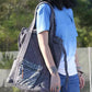 Vintage Flower Patch Linen Strap Backpack