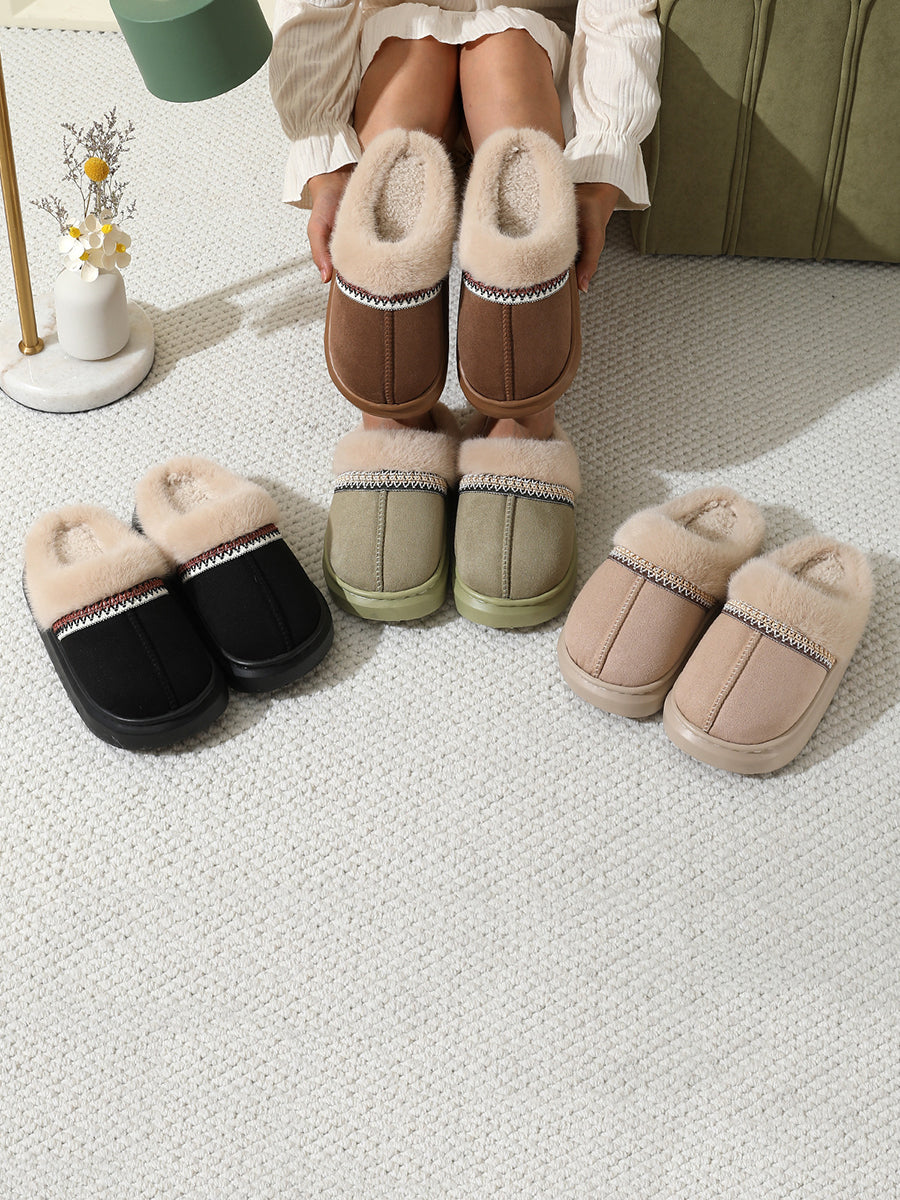 Women Winter Plush Platform Indoors Slippers