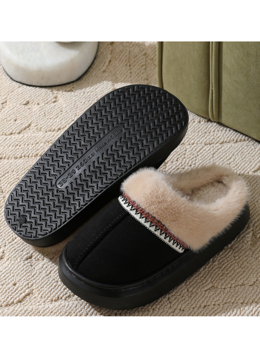 Women Winter Plush Platform Indoors Slippers